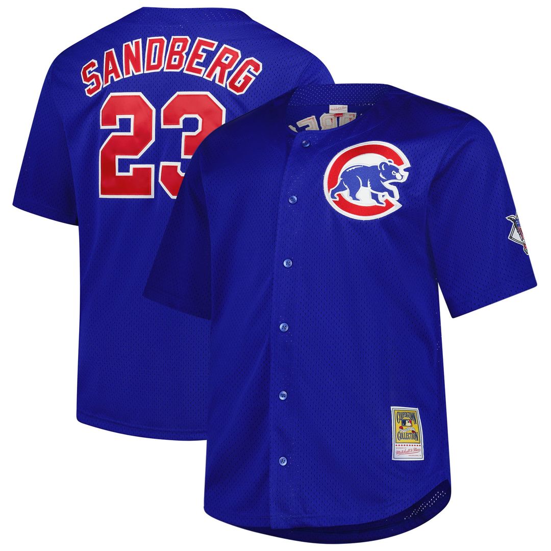 Chicago Cubs Ryne Sandberg Big & Tall Cooperstown Mesh Batting Practice Jersey (Royal)