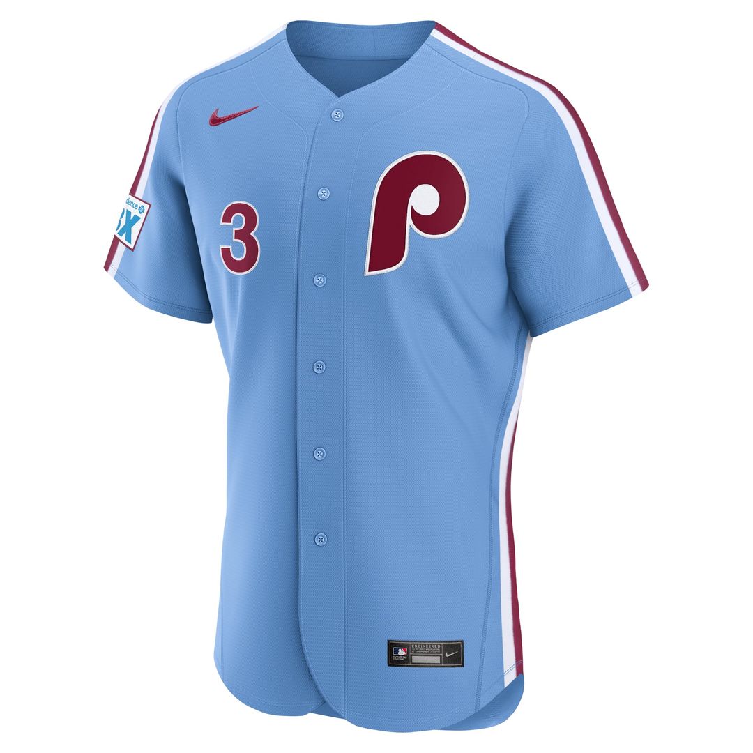 Philadelphia Phillies Bryce Harper Alternate Authentic Sponsor Patch Jersey (Light Blue)