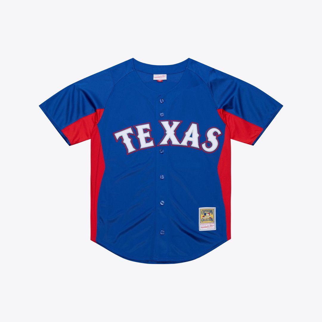 Texas Rangers Adrian Beltre Cooperstown Mesh Batting Practice Button-Up Jersey (Royal)