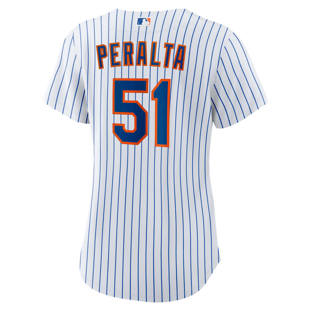 New York Mets Freddy Peralta Women's Home Replica Jersey (White)