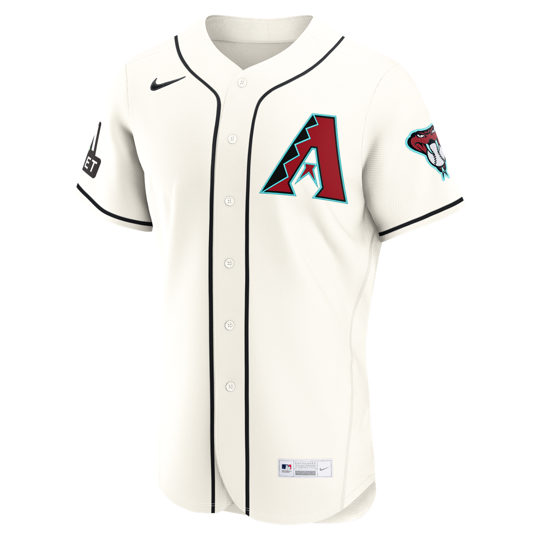Arizona Diamondbacks Ketel Marte Home Authentic Sponsor Patch Jersey (Cream)