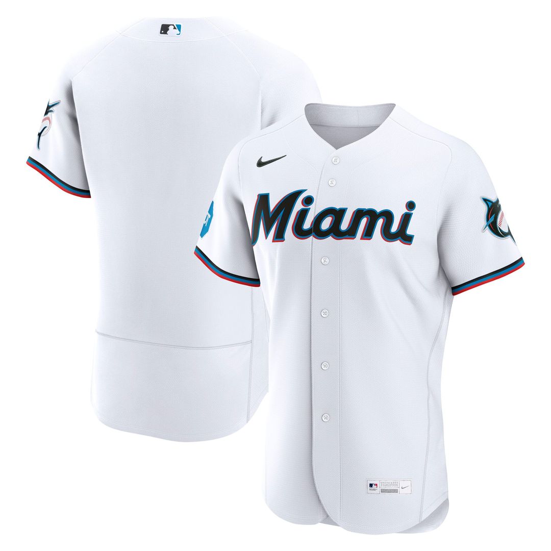 Miami Marlins Home Authentic Jersey (White)