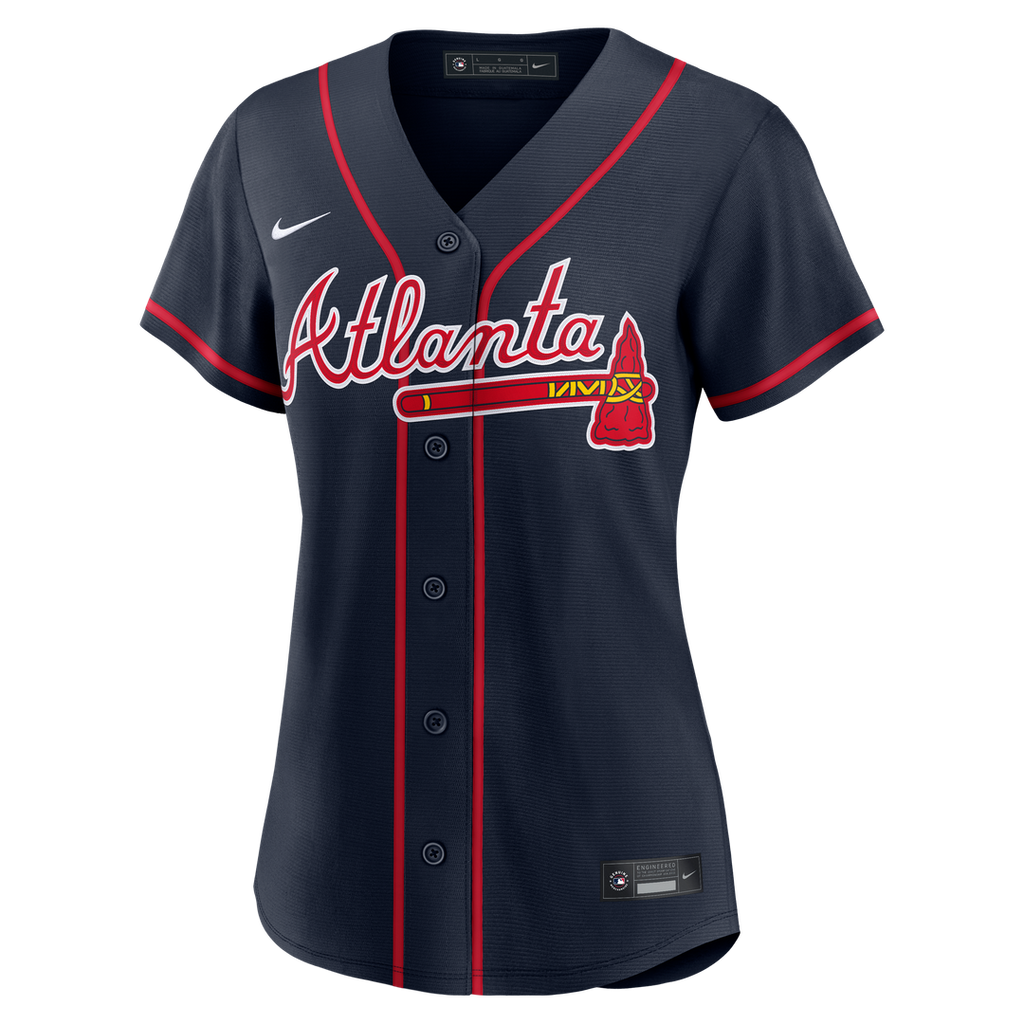 Atlanta Braves Ronald Acuña Jr. Women's Alternate Replica Jersey (Navy)