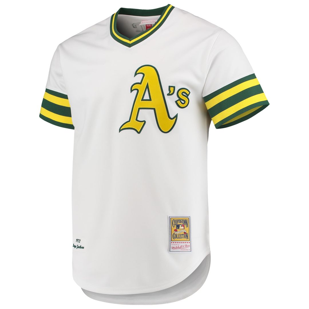 Athletics Reggie Jackson 1972 Cooperstown Authentic Jersey (White)