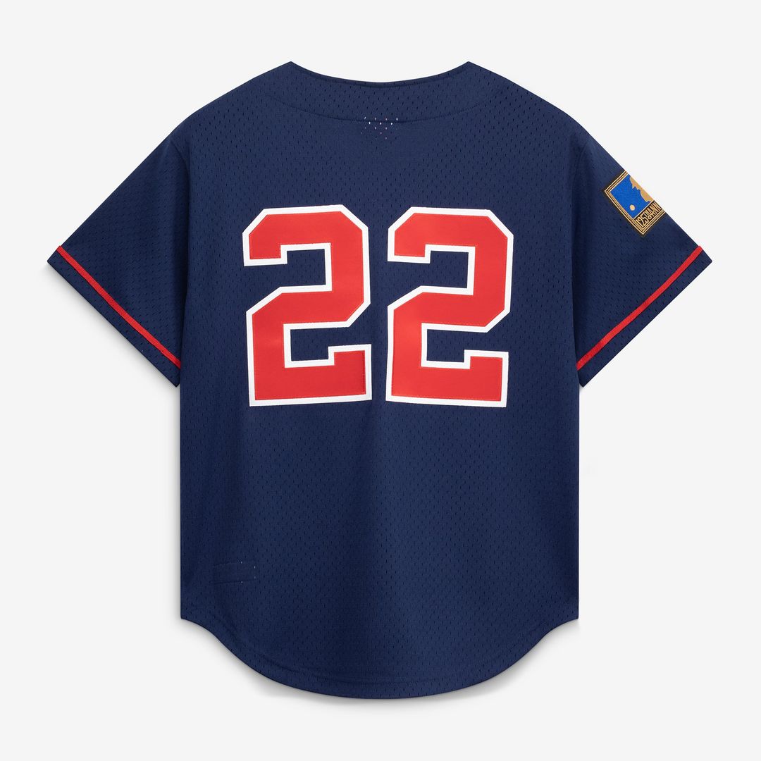 Bo Jackson California Angels Cooperstown Mesh Batting Practice Button-Up Jersey (Navy)