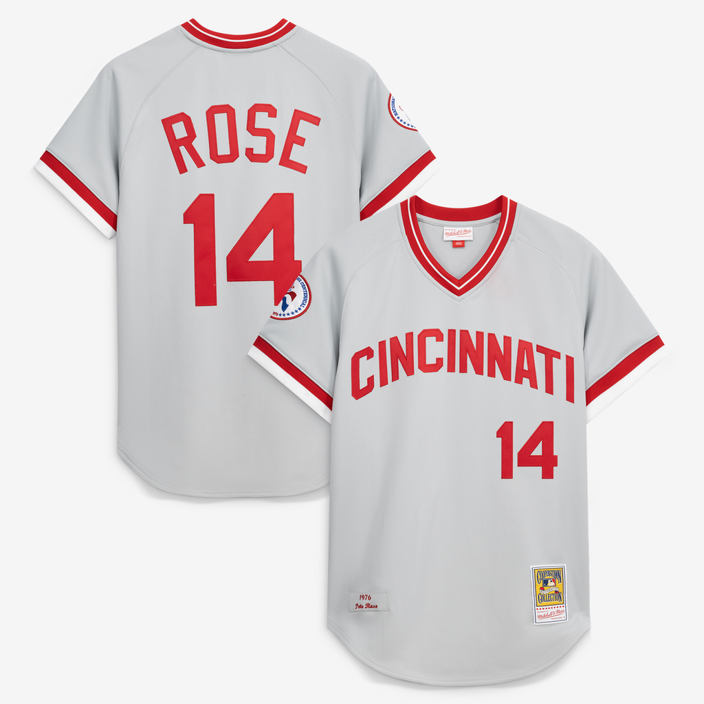 Cincinnati Reds Pete Rose 1976 Authentic Jersey (Gray)