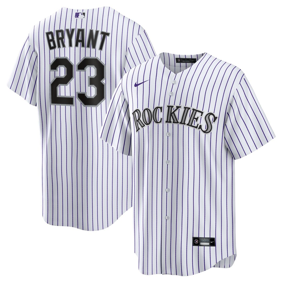 Colorado Rockies Kris Bryant Replica Jersey (White/Purple)