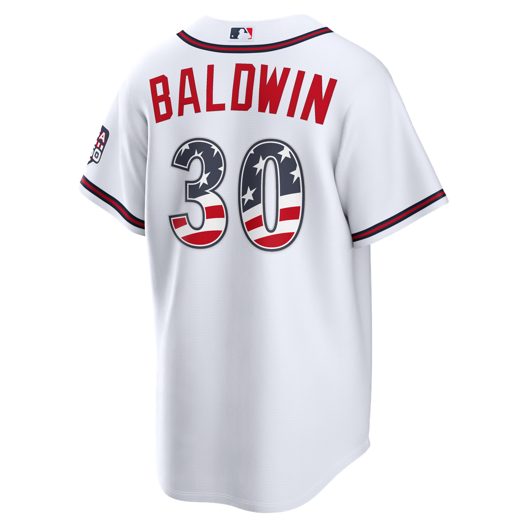 Atlanta Braves Drake Baldwin USA 250 Fourth of July Home Stadium Jersey (White)
