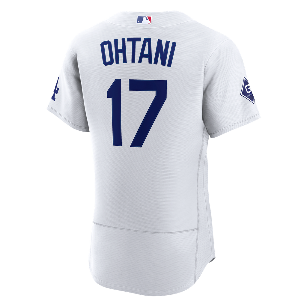 Los Angeles Dodgers Shohei Ohtani Home Authentic Sponsor Patch Jersey (White)