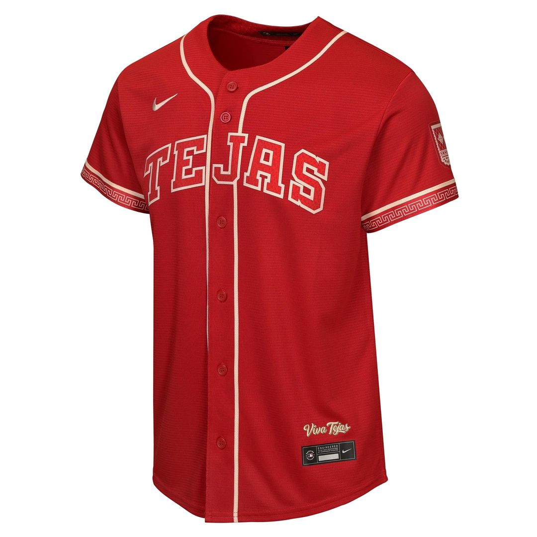 Texas Rangers Jacob deGrom Youth 2026 City Connect Stadium Jersey (Red)