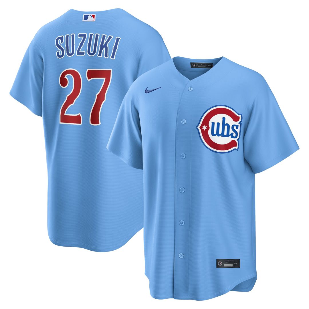 Chicago Cubs Seiya Suzuki Alternate Replica Jersey (Light Blue)