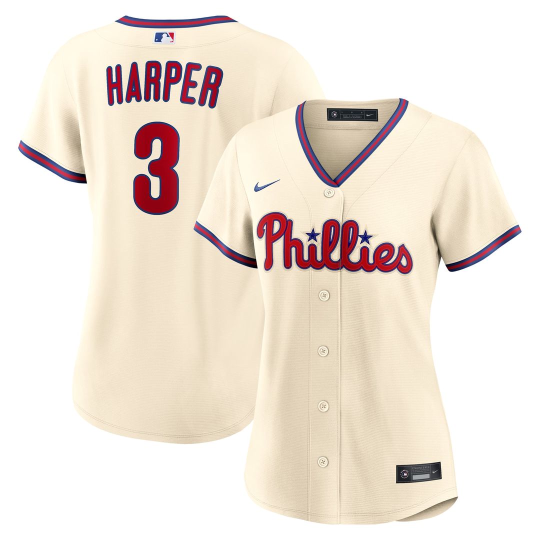 Philadelphia Phillies Bryce Harper Women's Alternate Replica Jersey (Cream)
