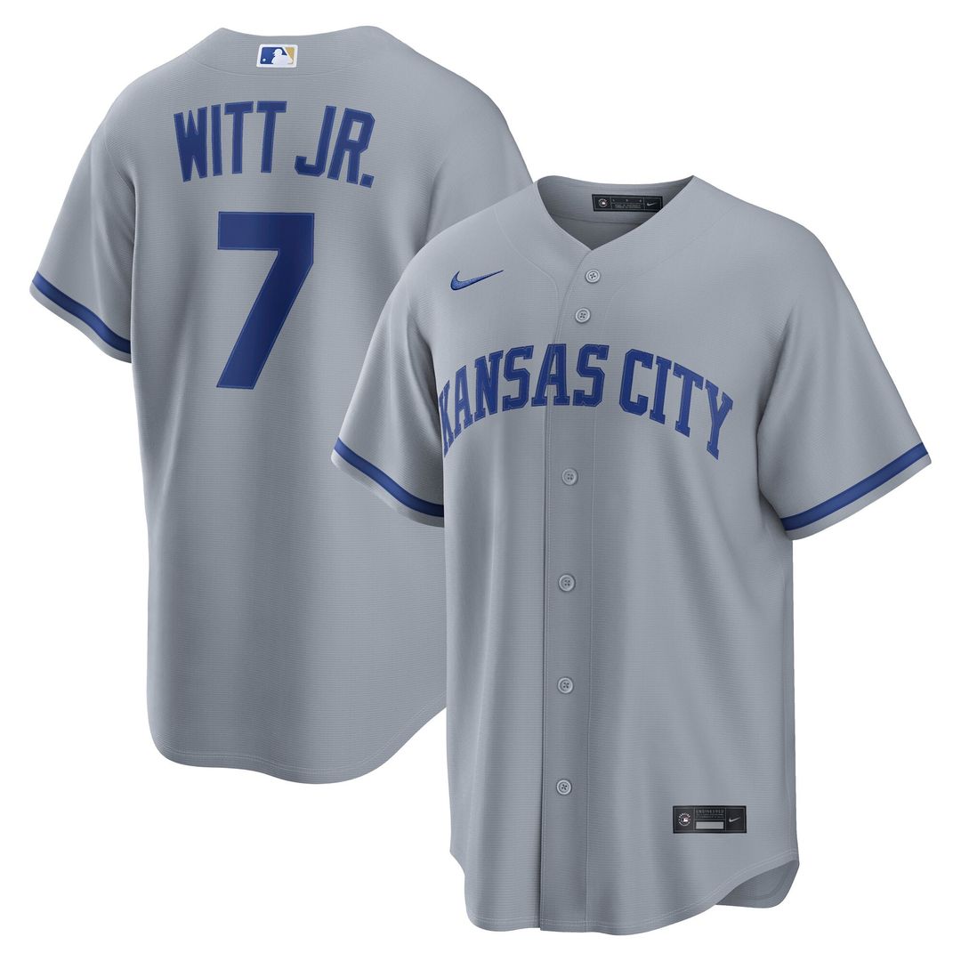 Kansas City Royals Bobby Witt Jr. Road Replica Jersey (Gray)