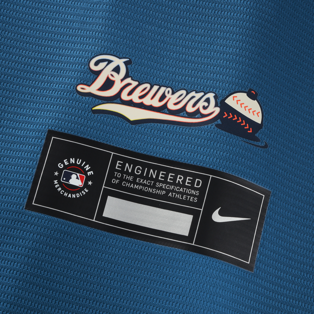 Milwaukee Brewers Christian Yelich 2026 City Connect Stadium Jersey (Mineral Blue)