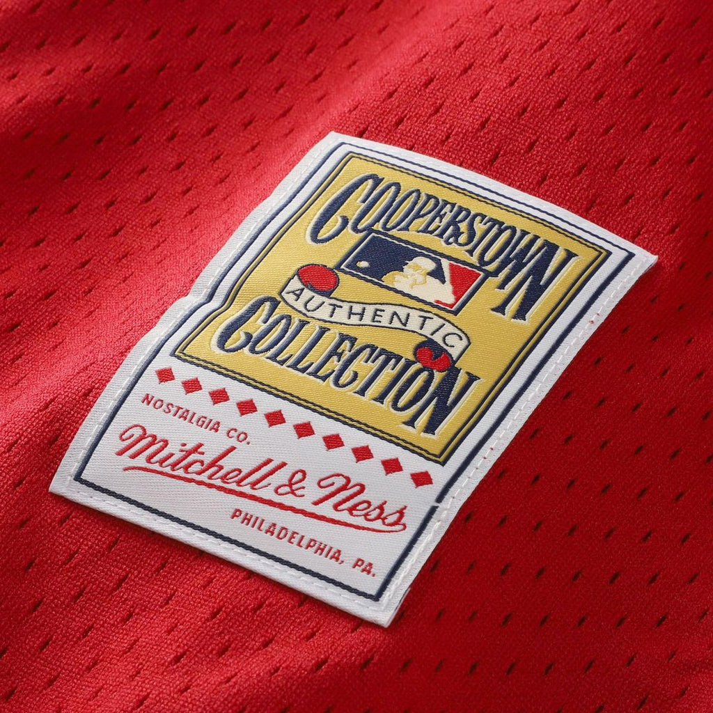 Cincinnati Reds Barry Larkin Cooperstown Mesh Batting Practice Button-Up Jersey (Black)