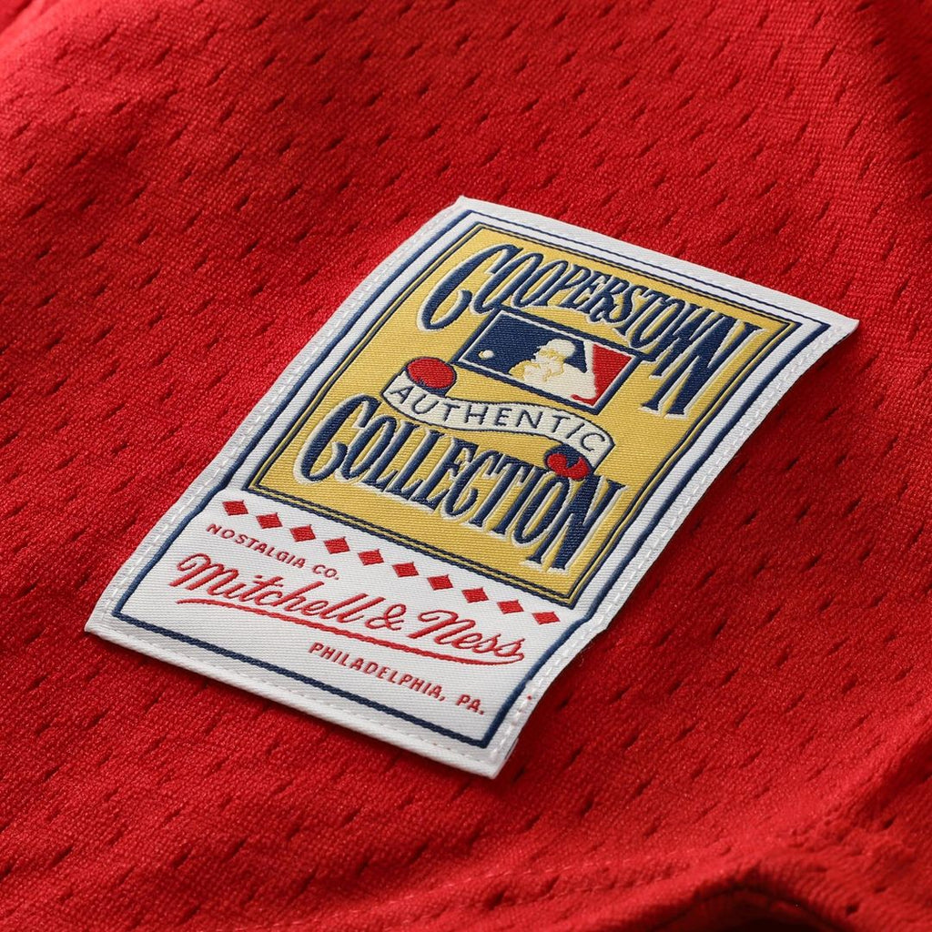 Cincinnati Reds Deion Sanders Cooperstown Mesh Batting Practice Button-Up Jersey (Red)