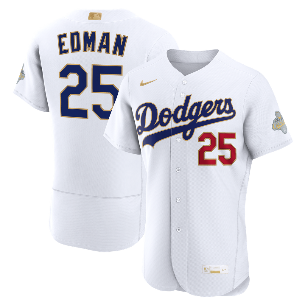 Los Angeles Dodgers Tommy Edman 2026 Gold Collection Authentic Jersey (White)
