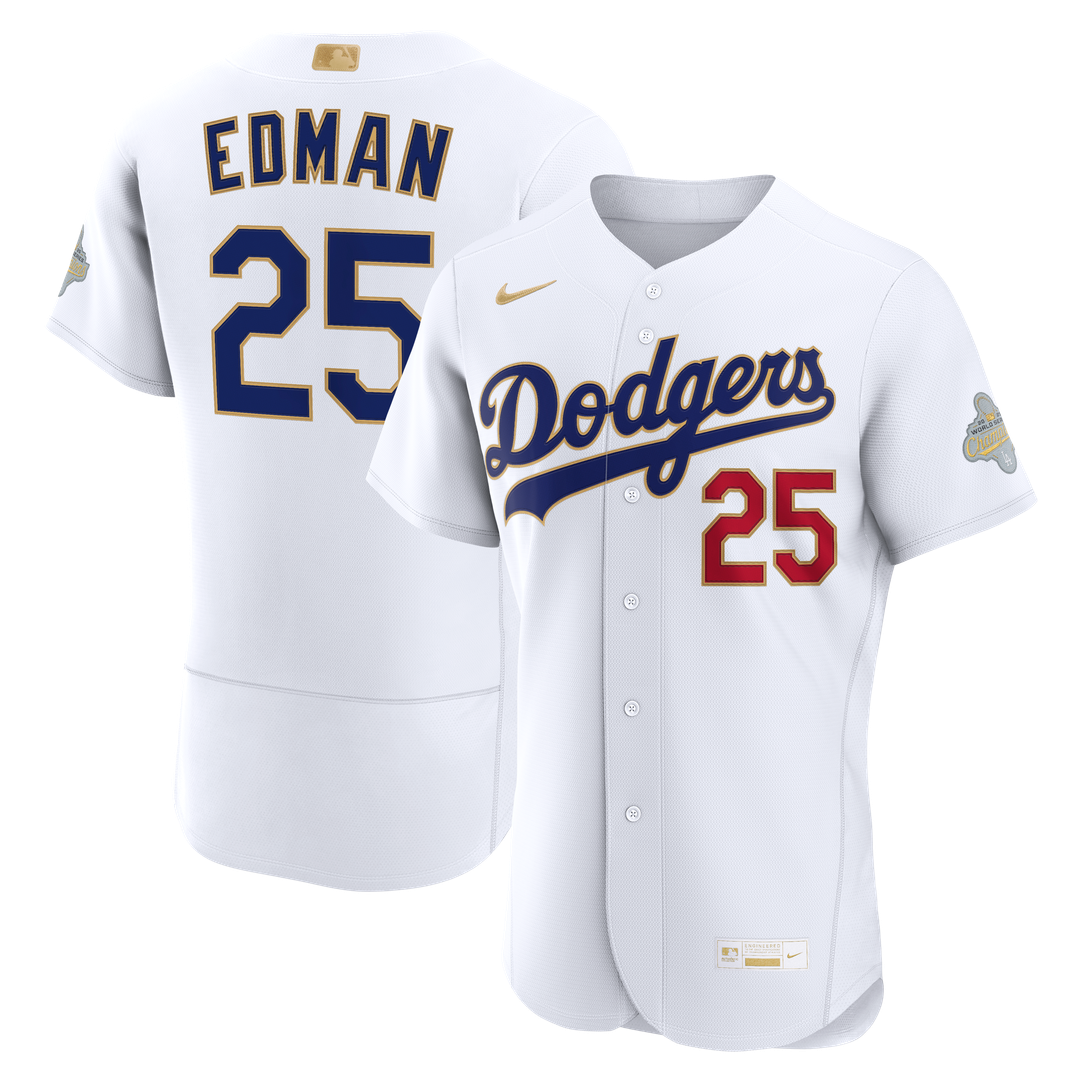 Los Angeles Dodgers Tommy Edman 2026 Gold Collection Authentic Jersey (White)