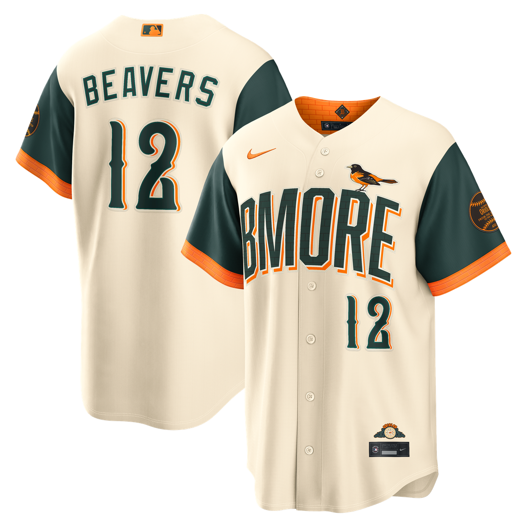 Baltimore Orioles Dylan Beavers 2026 City Connect Stadium Jersey (Cream)