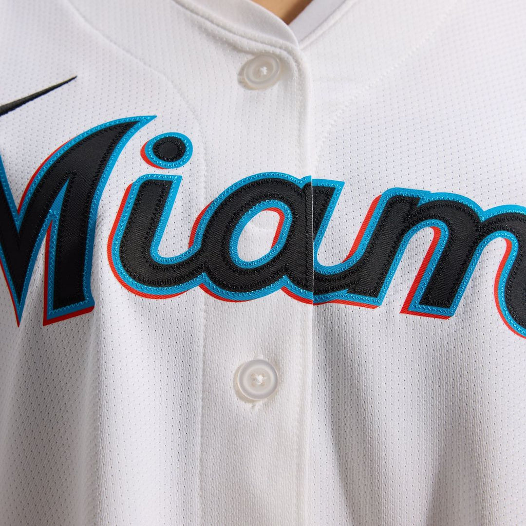 Miami Marlins Sandy Alcantara Women's Home Limited Jersey (White)