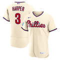 Philadelphia Phillies Bryce Harper Alternate Authentic Sponsor Patch Jersey (Cream)