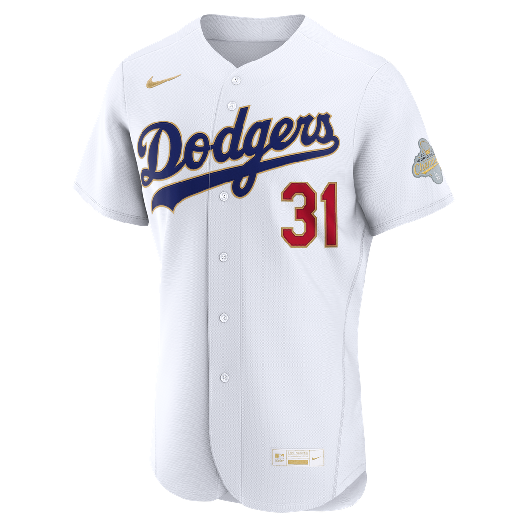 Los Angeles Dodgers Tyler Glasnow 2026 Gold Collection Authentic Jersey (White)
