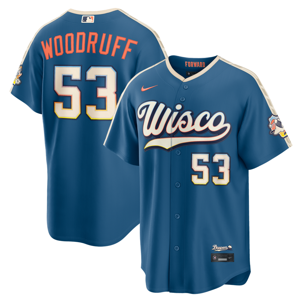 Milwaukee Brewers Brandon Woodruff 2026 City Connect Stadium Jersey (Mineral Blue)