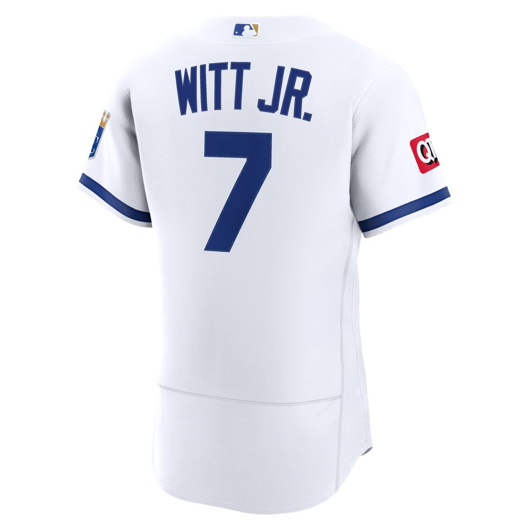 Kansas City Royals Bobby Witt Jr. Home Authentic Sponsor Patch Jersey (White)