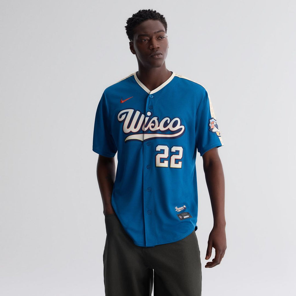 Milwaukee Brewers Christian Yelich 2026 City Connect Stadium Jersey (Mineral Blue)