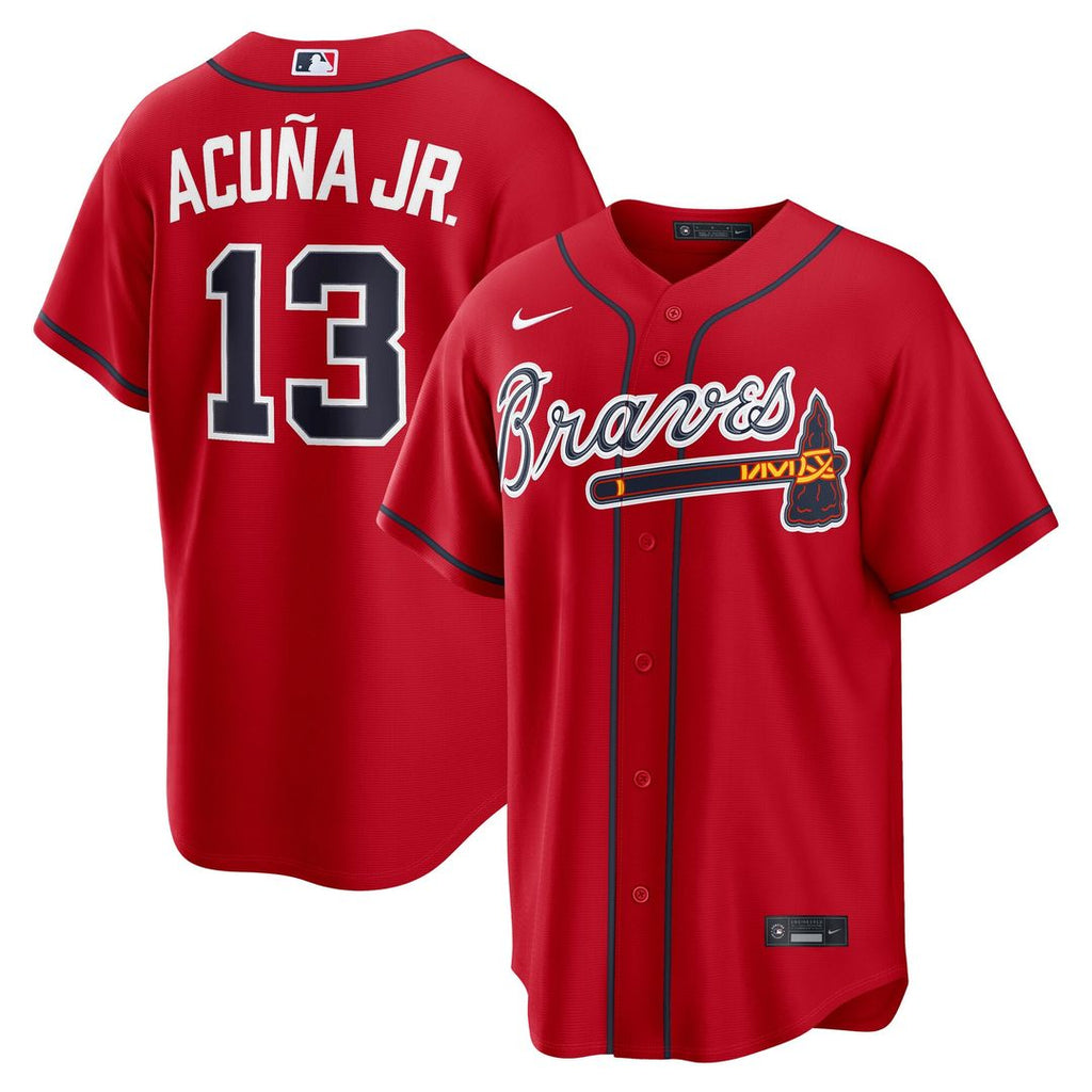 Atlanta Braves Ronald Acuña Jr. Alternate 2 Replica Jersey (Red)