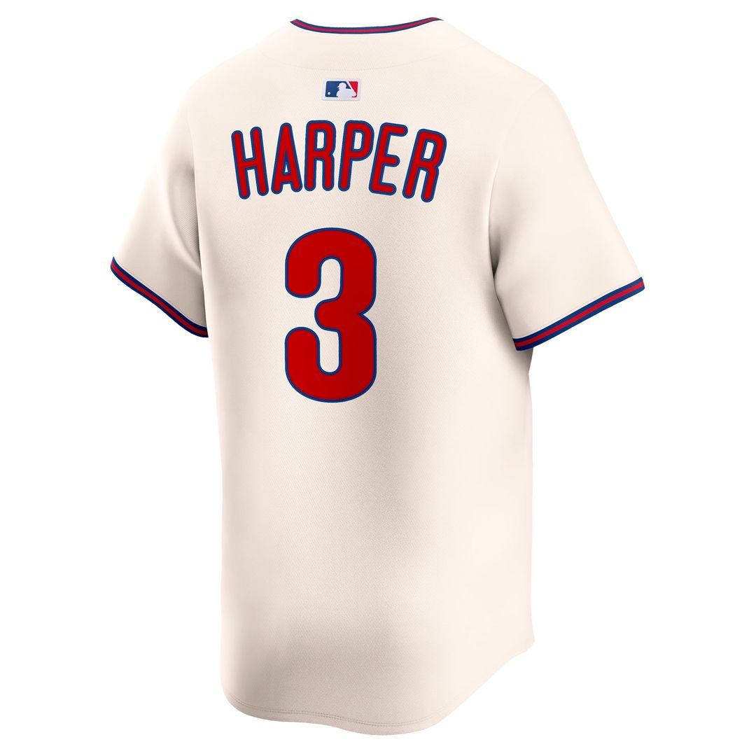 Philadelphia Phillies Bryce Harper Alternate Limited Jersey (Cream)