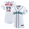 Seattle Mariners Josh Naylor Women's USA 250 Fourth of July Home Stadium Jersey (White)
