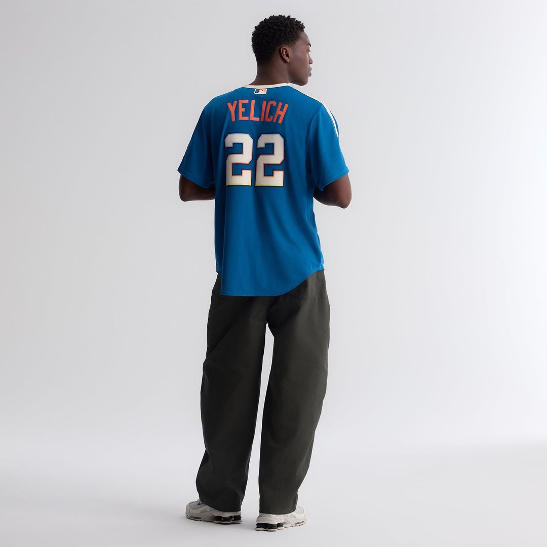 Milwaukee Brewers Christian Yelich 2026 City Connect Stadium Jersey (Mineral Blue)