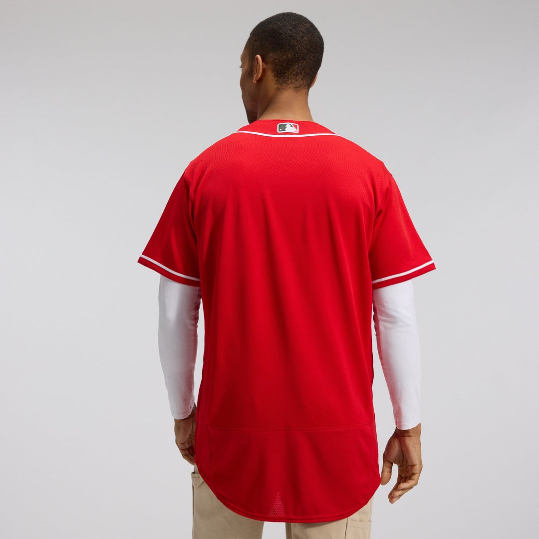 Cincinnati Reds Alternate Authentic Team Logo Jersey (Scarlet)