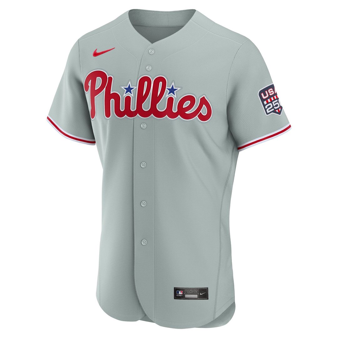 Philadelphia Phillies Bryce Harper USA 250 Fourth of July Road Authentic Jersey (Gray)