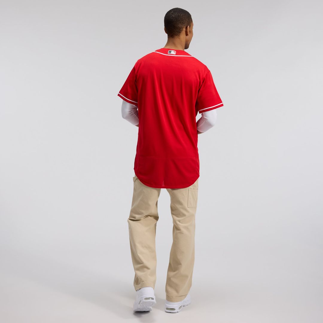 Cincinnati Reds Alternate Authentic Team Logo Jersey (Scarlet)