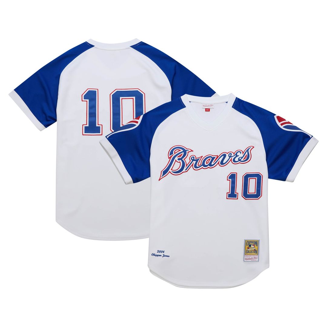 Atlanta Braves Chipper Jones 2004 Cooperstown Authentic Throwback Jersey (White)