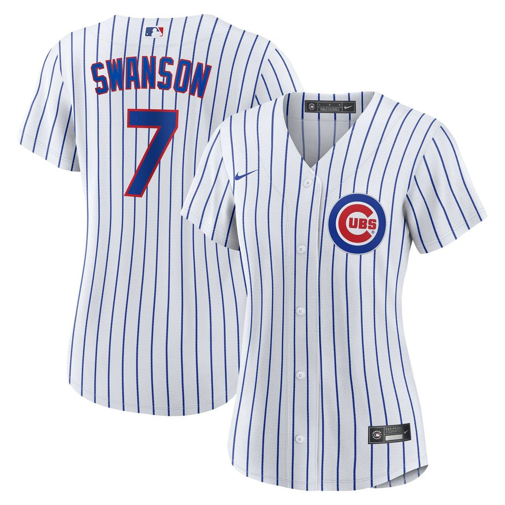 Chicago Cubs Dansby Swanson Women's Home Replica Jersey (White/Royal)