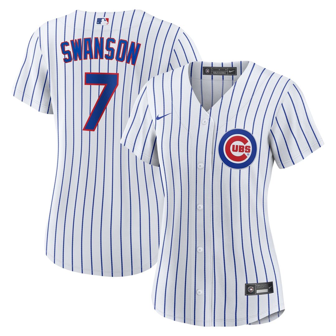 Chicago Cubs Dansby Swanson Women's Home Replica Jersey (White/Royal)