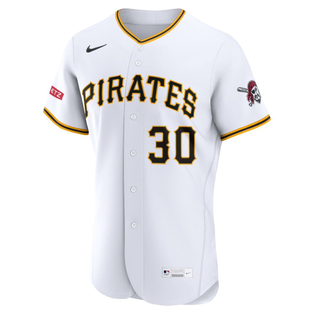 Pittsburgh Pirates Paul Skenes Home Authentic Sponsor Patch Jersey (White)