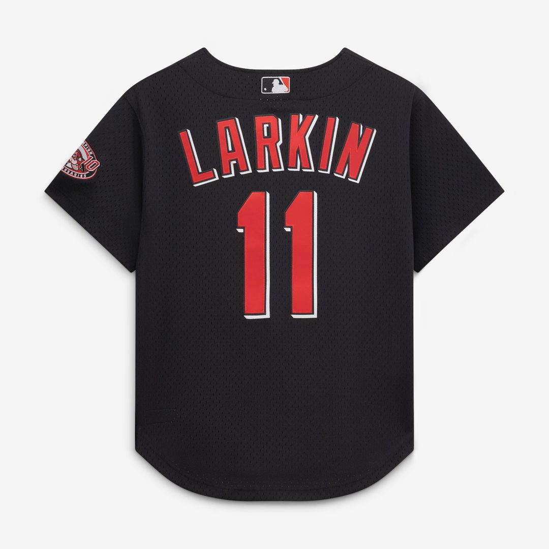 Cincinnati Reds Barry Larkin Throwback Cooperstown Mesh Batting Practice Jersey (Red)