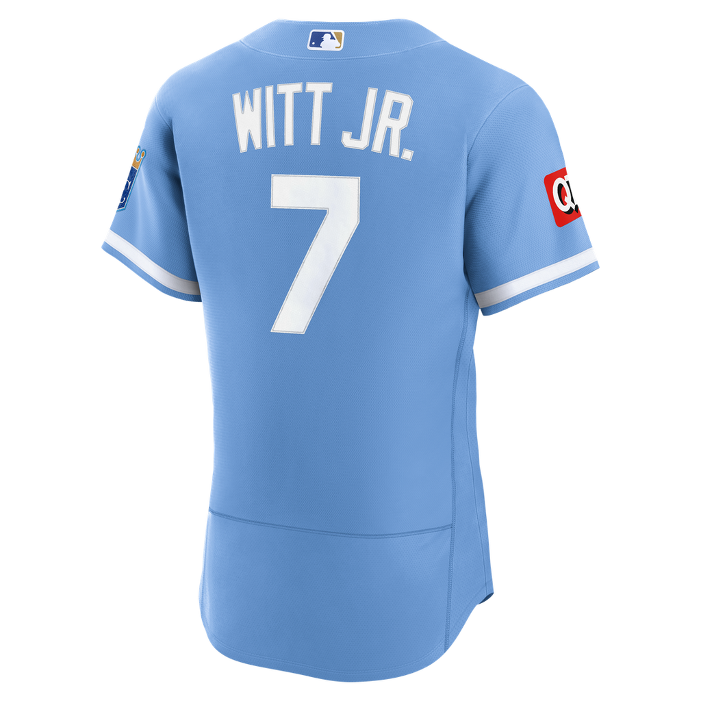 Kansas City Royals Bobby Witt Jr. Home Authentic Sponsor Patch Jersey (White)