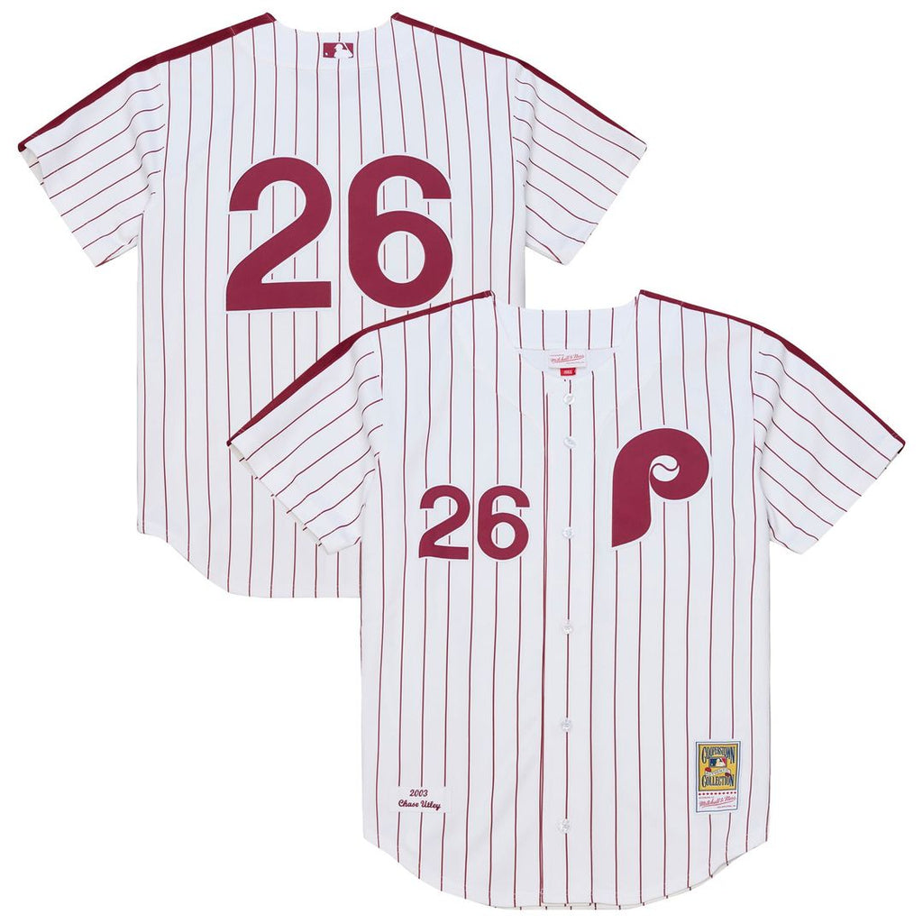 Philadelphia Phillies Chase Utley 2003 Cooperstown Authentic Jersey (White)
