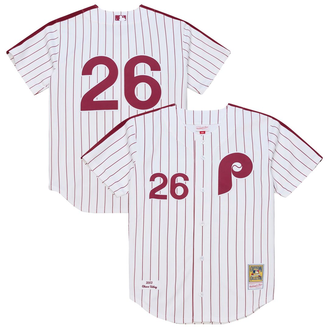 Philadelphia Phillies Chase Utley 2003 Cooperstown Authentic Jersey (White)