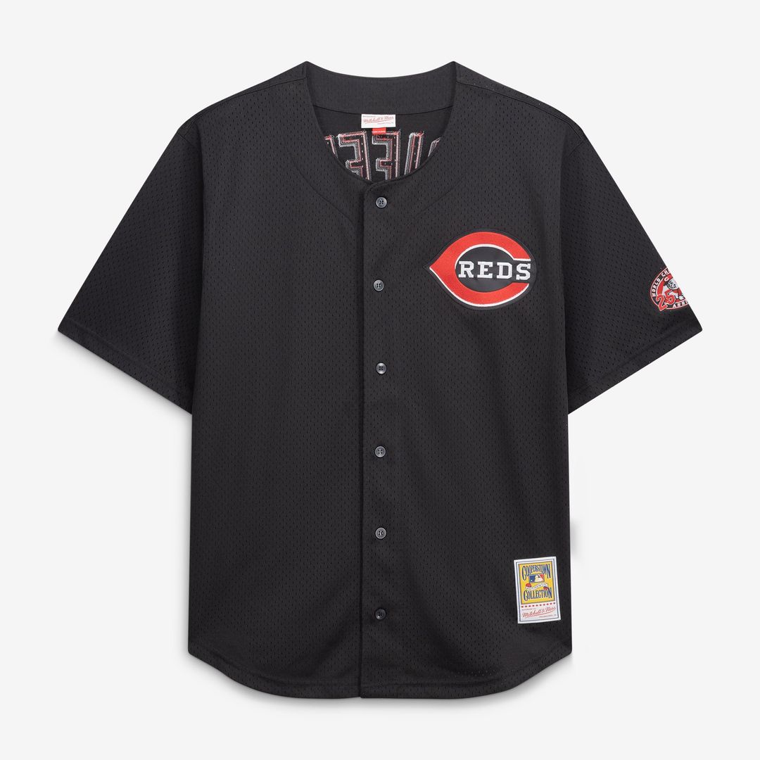 Cincinnati Reds Ken Griffey Jr. Big & Tall Cooperstown Mesh Batting Practice Jersey (Black)