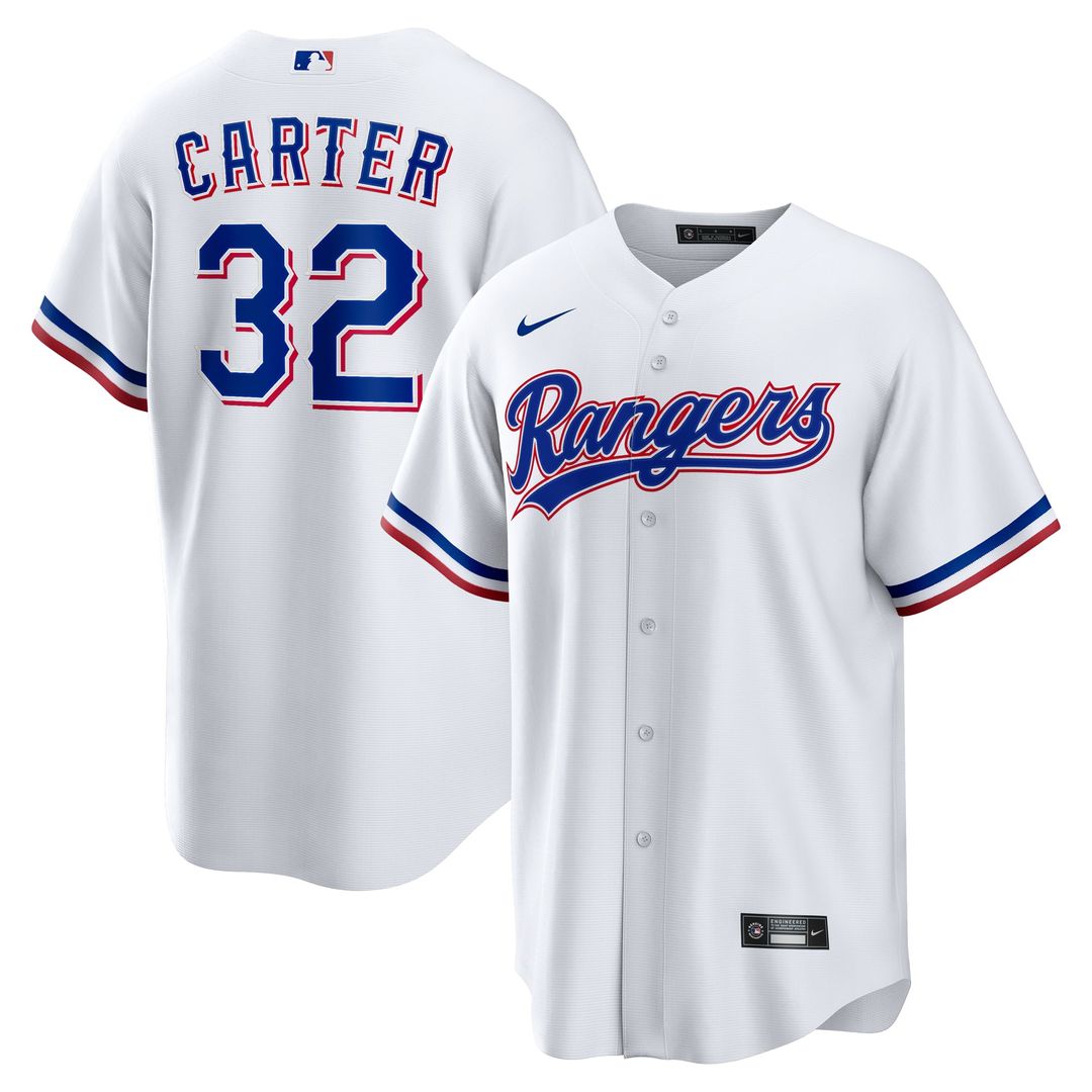 Texas Rangers Evan Carter Home Replica Jersey (White)