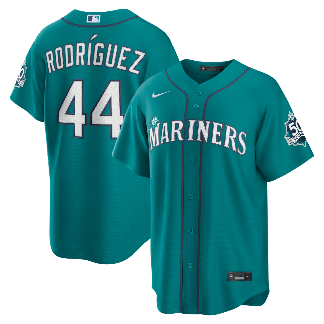 Seattle Mariners Julio Rodríguez Alternate Stadium 50th Season Patch Jersey (Teal)