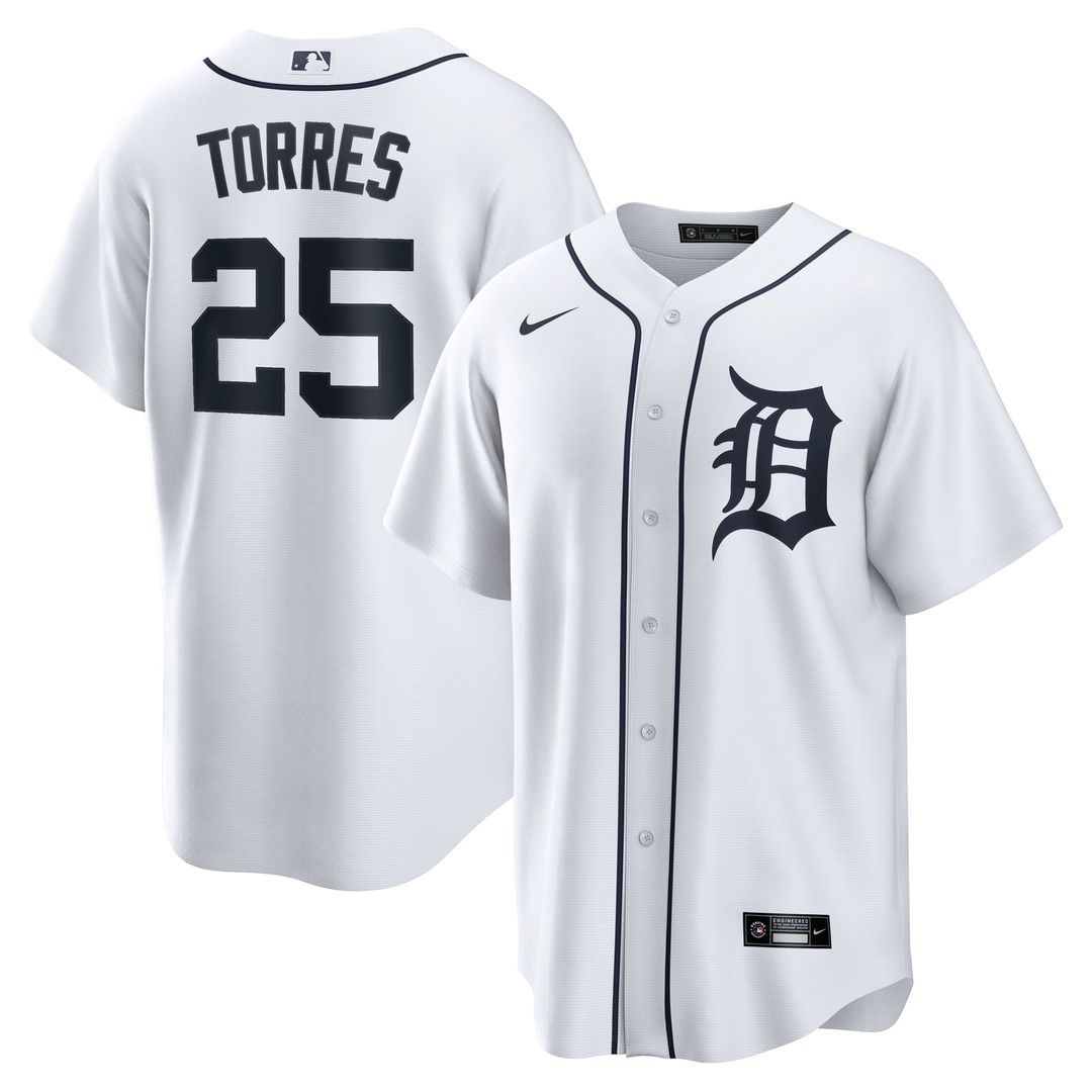 Detroit Tigers Gleyber Torres Home Replica Jersey (White)