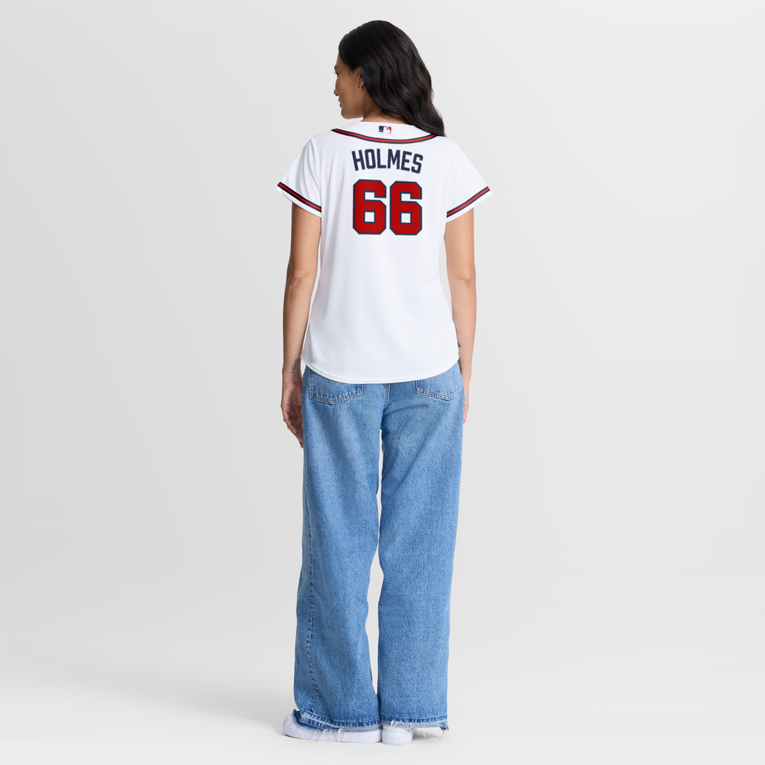 Atlanta Braves Grant Holmes Women's Home Replica Jersey (White)