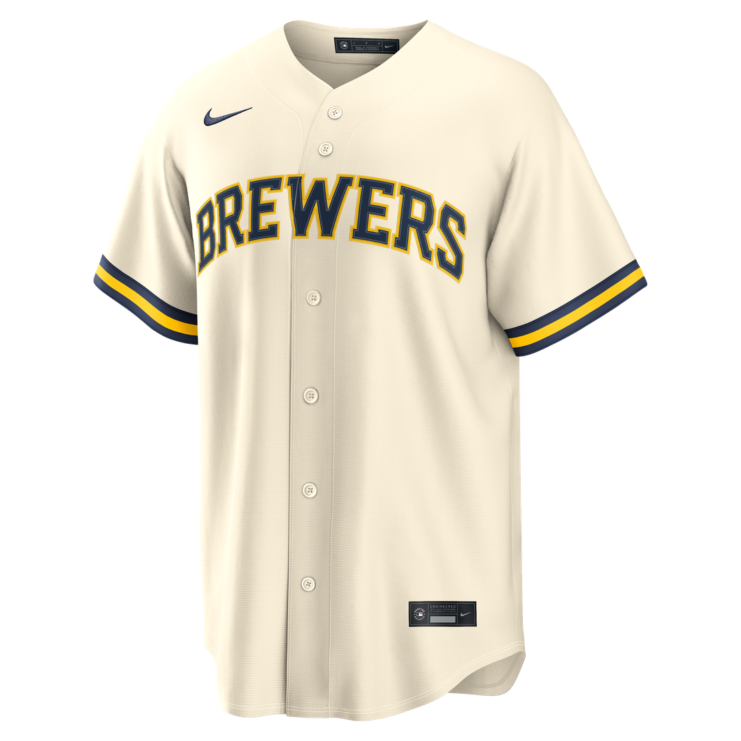 Milwaukee Brewers Christian Yelich Home Replica Jersey (Cream)
